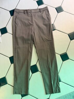 Mango Women's Checked Straight-Leg Trousers - Brown/Gray
